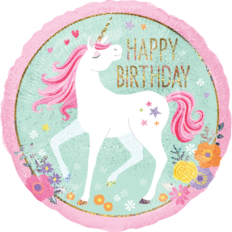 18IN MAGICAL UNICORN HAPPY BIRTHDAY FOIL