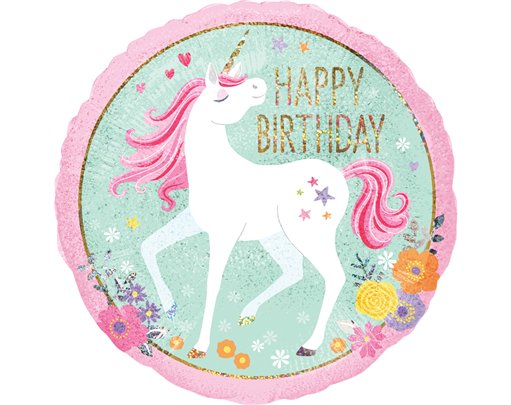 18IN MAGICAL UNICORN HAPPY BIRTHDAY FOIL