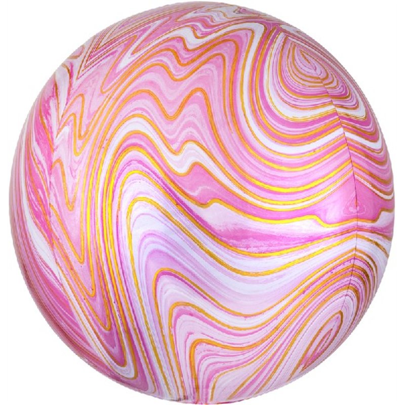 XL PINK MARBLEZ FOIL BALLOON