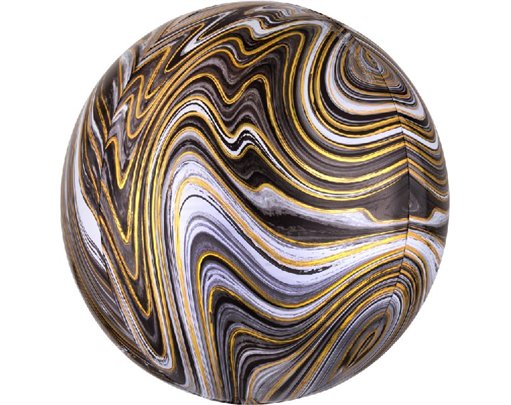 XL BLACK MARBLEZ FOIL BALLOON