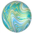 XL BLUE GREEN MARBLEZ FOIL BALLOON