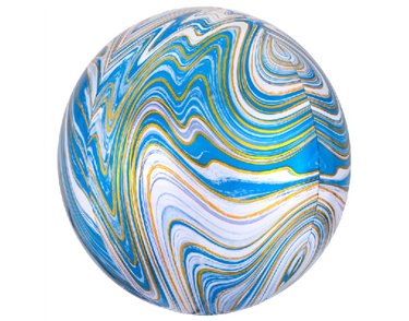 XL BLUE MARBLEZ FOIL BALLOON