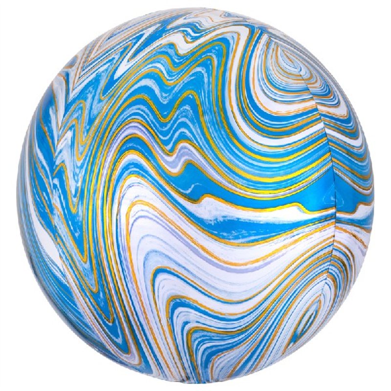 XL BLUE MARBLEZ FOIL BALLOON