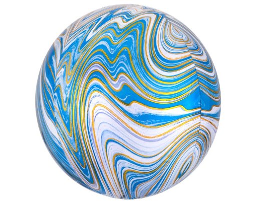 XL BLUE MARBLEZ FOIL BALLOON