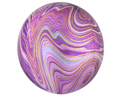XL PURPLE MARBLEZ FOIL BALLOON