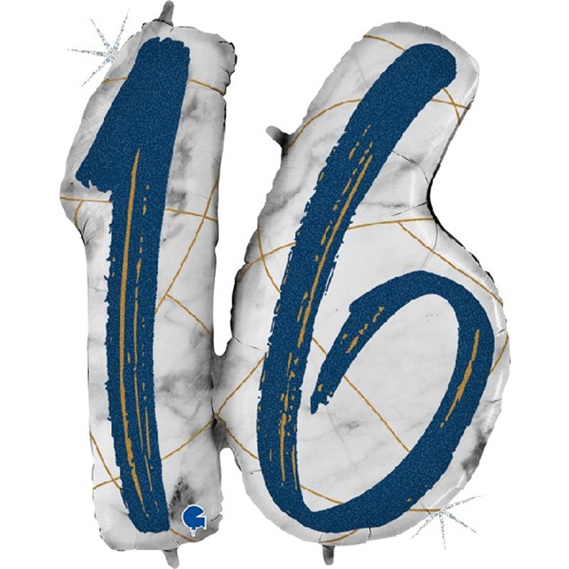 36IN MARBLE MATE NUMBERS 16 BLUE FOIL