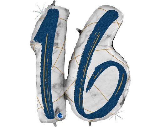 36IN MARBLE MATE NUMBERS 16 BLUE FOIL