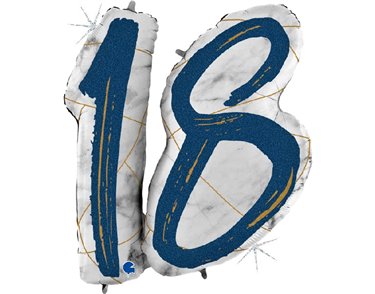 38IN MARBLE MATE NUMBERS 18 BLUE FOIL