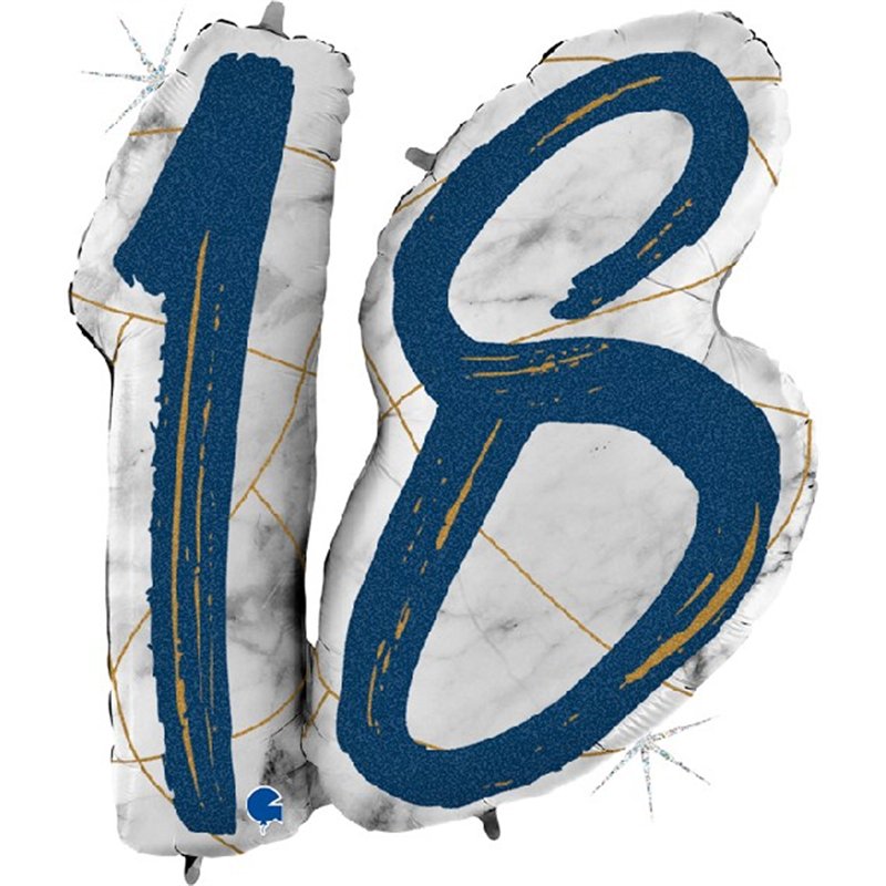 38IN MARBLE MATE NUMBERS 18 BLUE FOIL