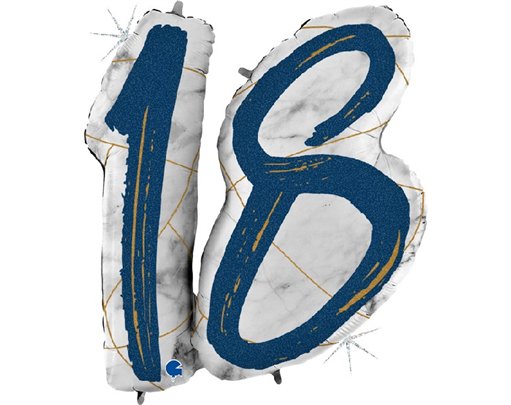 38IN MARBLE MATE NUMBERS 18 BLUE FOIL