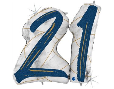 43IN MARBLE MATE NUMBERS 21 BLUE FOIL