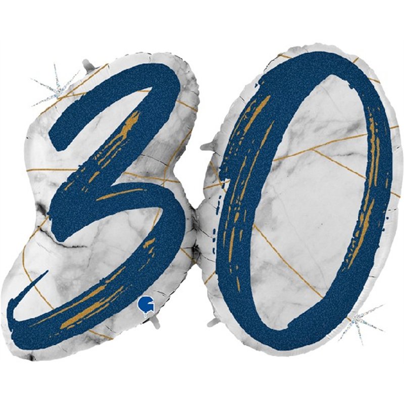 43IN MARBLE MATE NUMBERS 30 BLUE FOIL