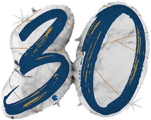43IN MARBLE MATE NUMBERS 30 BLUE FOIL