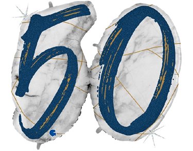41IN MARBLE MATE NUMBERS 50 BLUE FOIL