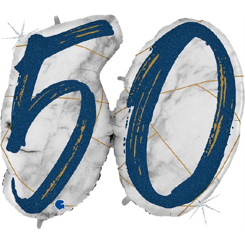 41IN MARBLE MATE NUMBERS 50 BLUE FOIL