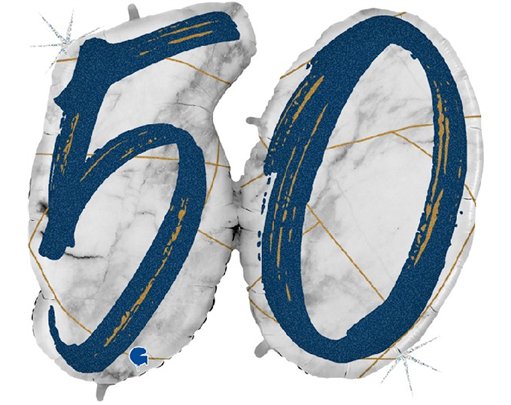 41IN MARBLE MATE NUMBERS 50 BLUE FOIL