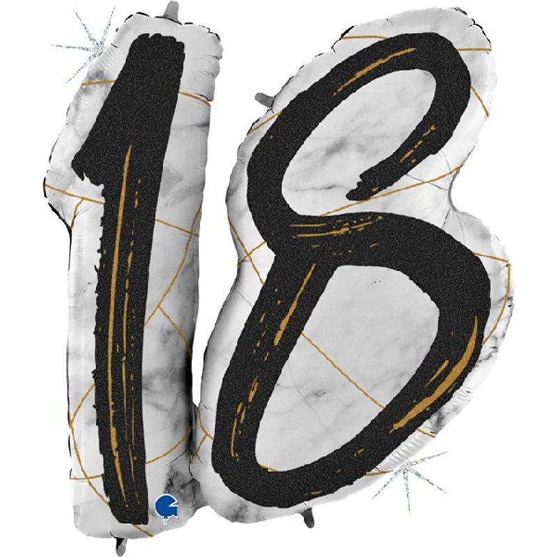 38IN MARBLE MATE NUMBERS 18 BLACK FOIL