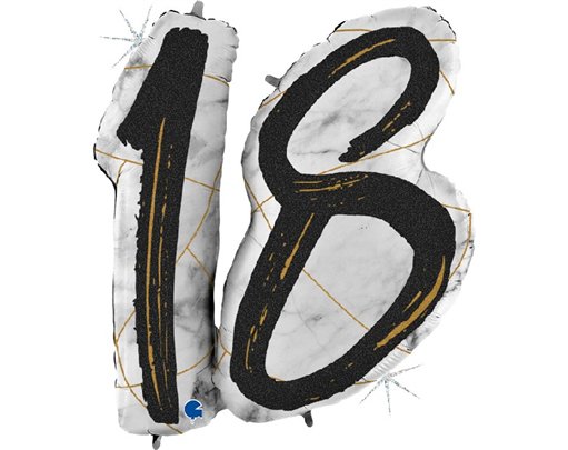 38IN MARBLE MATE NUMBERS 18 BLACK FOIL