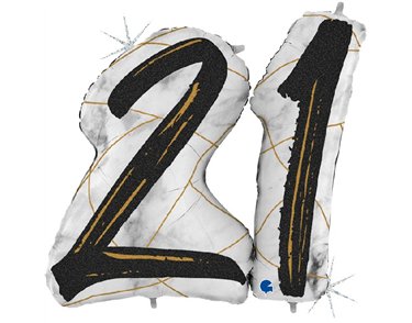 43IN MARBLE MATE NUMBERS 21 BLACK FOIL