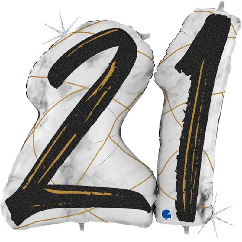 43IN MARBLE MATE NUMBERS 21 BLACK FOIL