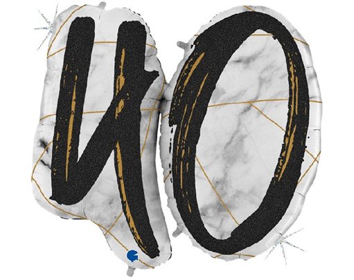 40IN MARBLE MATE NUMBERS 40 BLACK FOIL