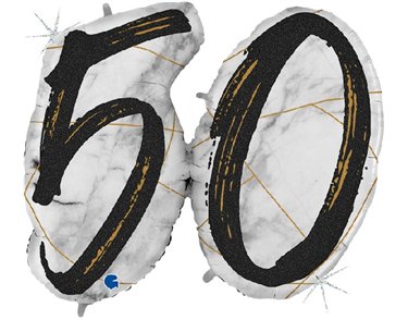 41IN MARBLE MATE NUMBERS 50 BLACK FOIL