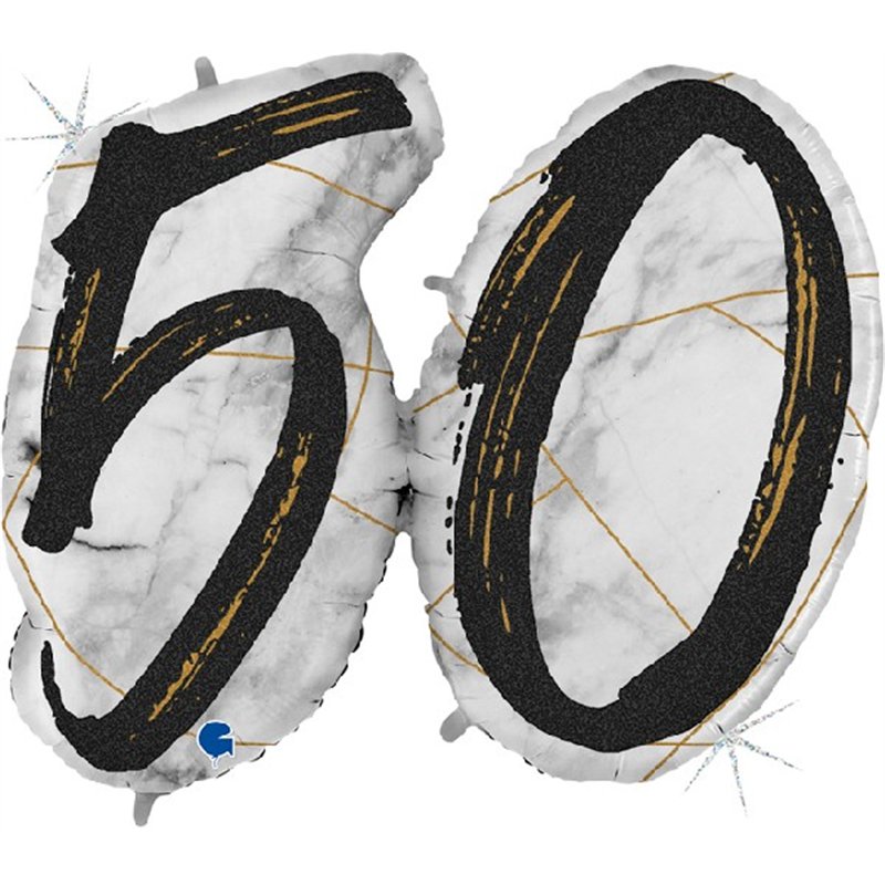 41IN MARBLE MATE NUMBERS 50 BLACK FOIL