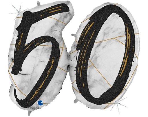 41IN MARBLE MATE NUMBERS 50 BLACK FOIL