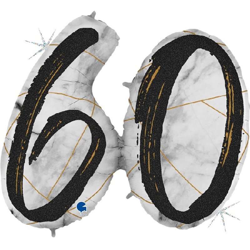 43IN MARBLE MATE NUMBERS 60 BLACK FOIL