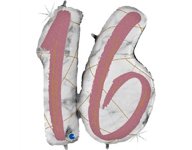 36IN MARBLE MATE NUMBERS 16 ROSE GOLD FOIL