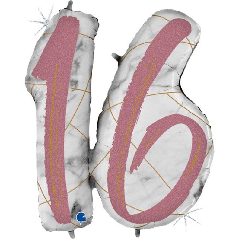 36IN MARBLE MATE NUMBERS 16 ROSE GOLD FOIL