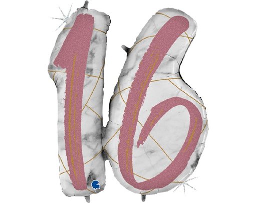 36IN MARBLE MATE NUMBERS 16 ROSE GOLD FOIL