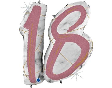 38IN MARBLE MATE NUMBERS 18 ROSE GOLD FOIL