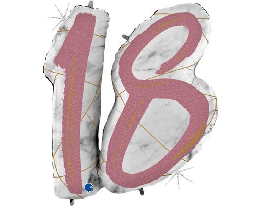 38IN MARBLE MATE NUMBERS 18 ROSE GOLD FOIL