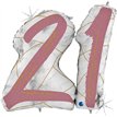 43IN MARBLE MATE NUMBERS 21 ROSE GOLD FOIL