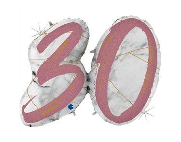43IN MARBLE MATE NUMBERS 30 ROSE GOLD FOIL