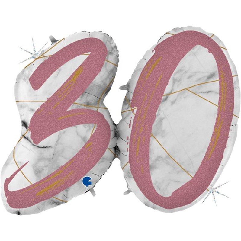 43IN MARBLE MATE NUMBERS 30 ROSE GOLD FOIL