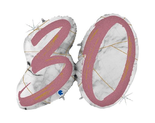 43IN MARBLE MATE NUMBERS 30 ROSE GOLD FOIL