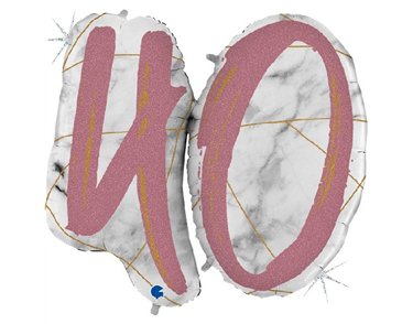 40IN MARBLE MATE NUMBERS 40 ROSE GOLD FOIL