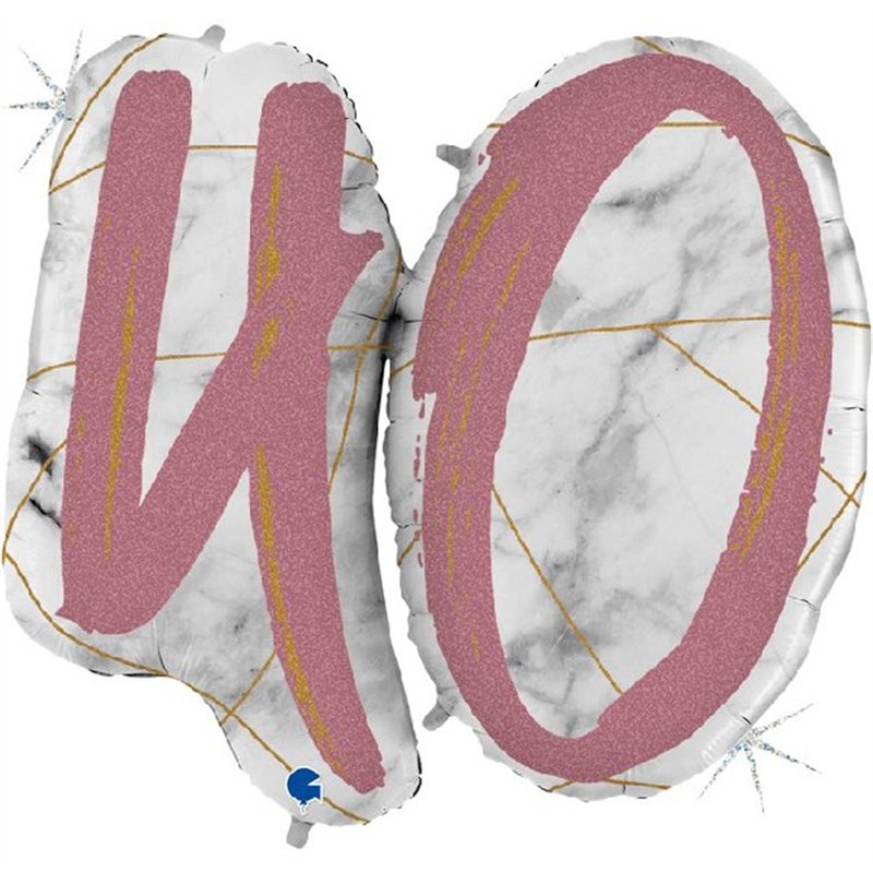 40IN MARBLE MATE NUMBERS 40 ROSE GOLD FOIL