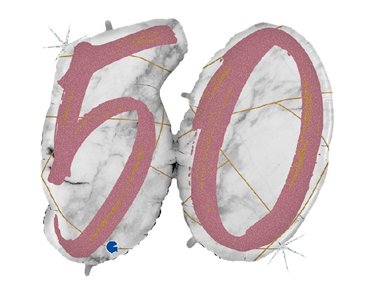 41IN MARBLE MATE NUMBERS 50 ROSE GOLD FOIL