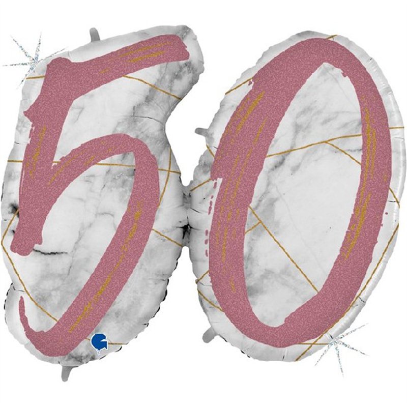 41IN MARBLE MATE NUMBERS 50 ROSE GOLD FOIL