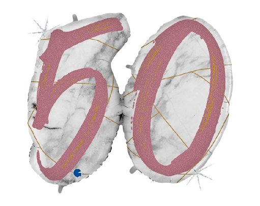 41IN MARBLE MATE NUMBERS 50 ROSE GOLD FOIL