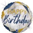 18IN MARBLE MATE HAPPY BIRTHDAY BLUE FOIL