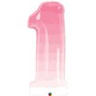 38IN NUMBER ONE PINK OMBRE SHAPED FOIL