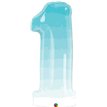 38IN NUMBER ONE BLUE OMBRE SHAPED FOIL