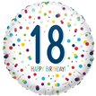 18in CONFETTI BIRTHDAY 18 FOIL BALLOON