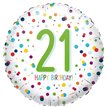 18in CONFETTI BIRTHDAY 21 FOIL BALLOON