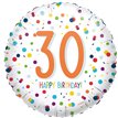 18in CONFETTI BIRTHDAY 30 FOIL BALLOON