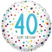 18in CONFETTI BIRTHDAY 40 FOIL BALLOON